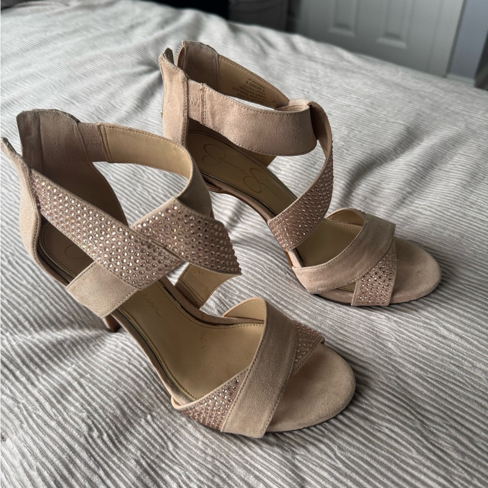 Jessica Simpson Sparkly Neutral Heels